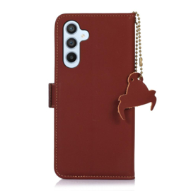 Lederen BoekCover Etui Hoes voor Samsung Galaxy S26  -  Bruin