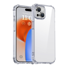 TPU-Crystal Bescherm-Hoes Skin Cover + Screenprotector voor iPhone 15    Transparant