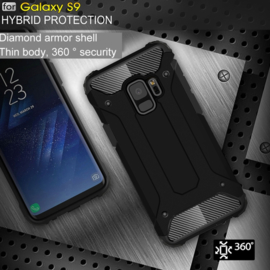 Samsung Galaxy S9 - Hybrid Tough Armor-Case Bescherm-Cover Hoes - Zwart