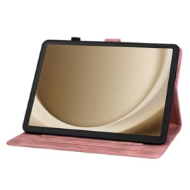 Luxe Bescherm-Etui Hoes Map voor Samsung Galaxy Tab A9 Plus  -  11"  -    Lelie  - Roze