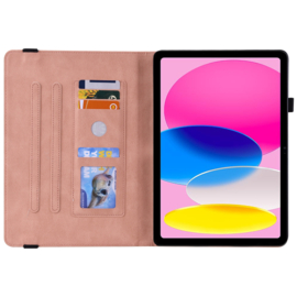 Vlinder - Bescherm-Etui Map voor Apple iPad 10 -  A16 - 10.9 - Roze  -  A2696