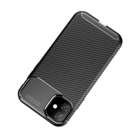 Luxe TPU Carbon  Bescherm-Hoes  voor iPhone 12 Mini    Zwart