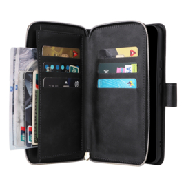 BookCover - 9 Cards - Wallet Etui Hoes voor Samsung Galaxy A34 - 5G   -  Zwart