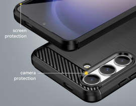 TPU Bescherm-Hoes Skin geschikt voor Samsung Galaxy S24   -   Zwart