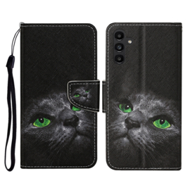 BookCover Hoes Etui voor Samsung Galaxy A24  -    Kat - Eyes  - Zwart