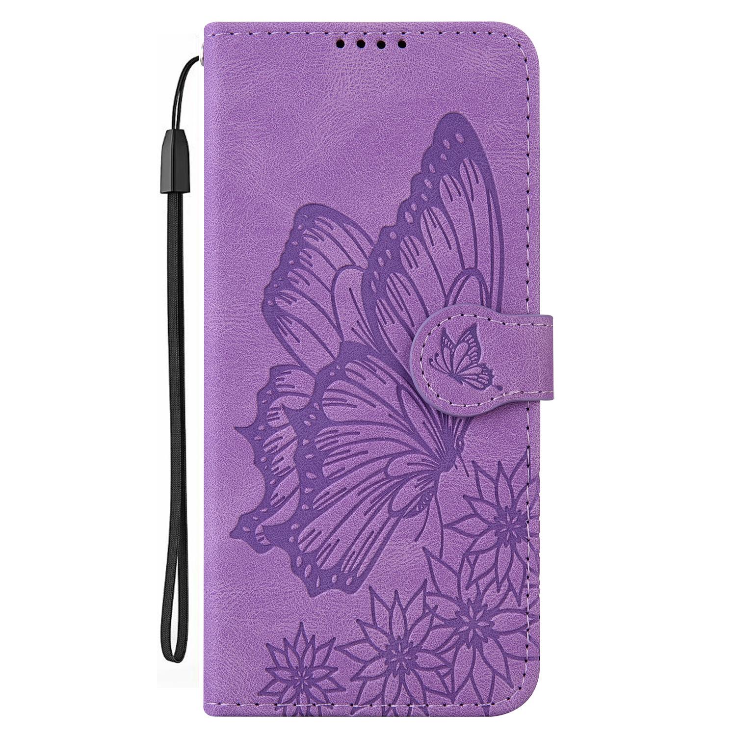 BoekCover Etui Hoes voor Samsung Galaxy A36 - A56  -  Paars  -  Vlinder  - Reliëf
