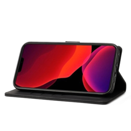 Luxe Boek-Cover Hoes Etui Mapje voor iPhone 12 Pro Max      Zwart
