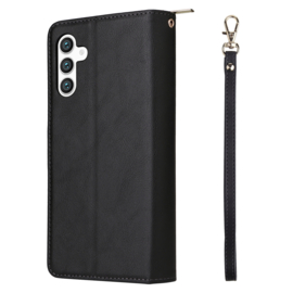 BookCover - 9 Cards - Wallet Etui Hoes voor Samsung Galaxy S24  - S25   -  Zwart