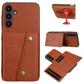 PU Bescherm-Hoes Cover met 4 Pas-vak voor Samsung Galaxy A57  - Bruin