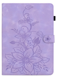 Luxe Bescherm-Etui Hoes Map voor Samsung Galaxy Tab S9 FE  -  S10 FE  -  10.9"  -    Lelie  - Paars
