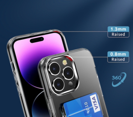TPU Bescherm-Hoes Skin Cover met Pas-vak voor IPhone 15  - Transparant