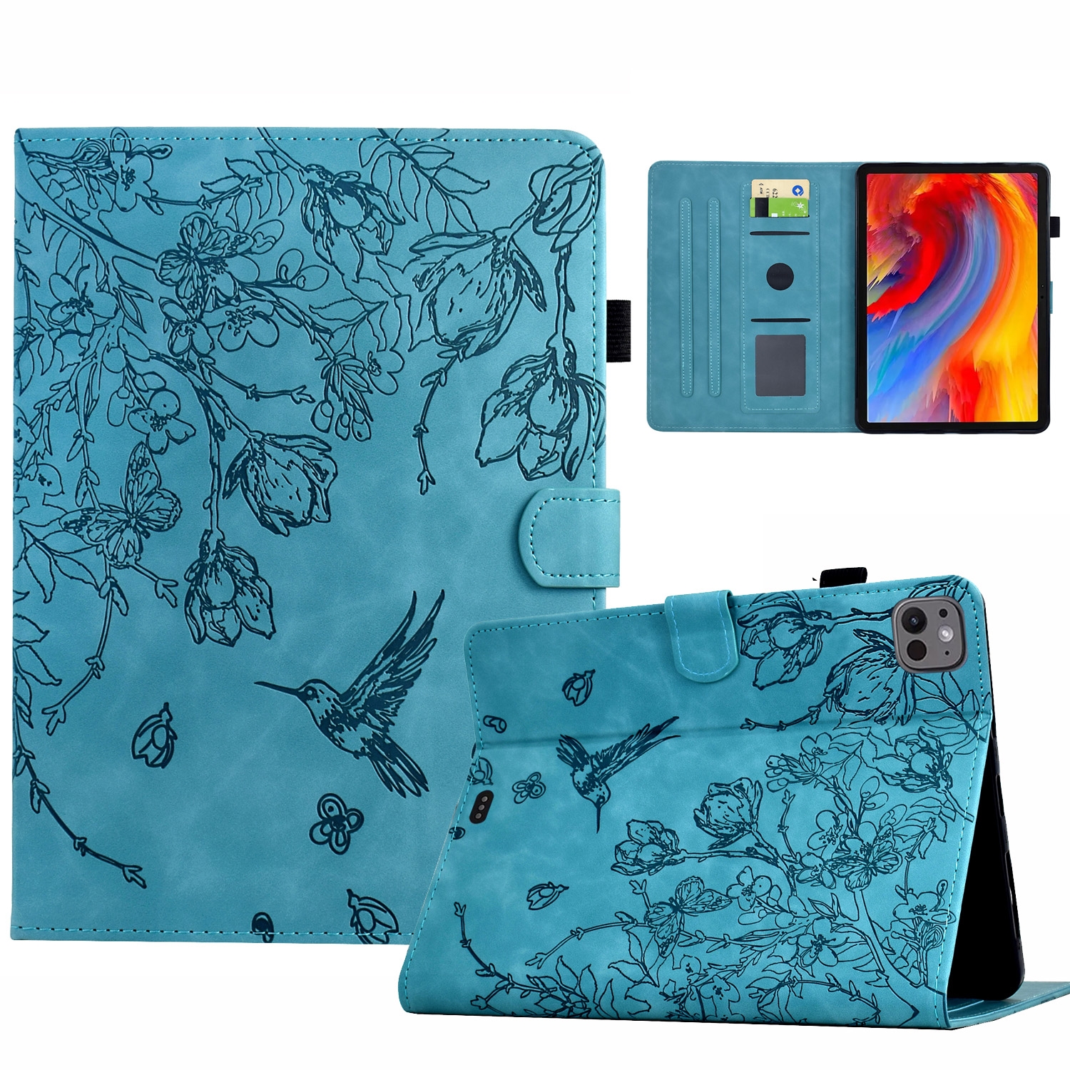 Bescherm-Etui Hoes Map voor Apple iPad Air 11"   -   Kolibrie  -  Groen