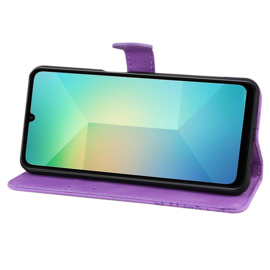 BoekCover Etui Hoes voor Samsung Galaxy A06 - A07  -  Paars -  Vlinder  - Reliëf