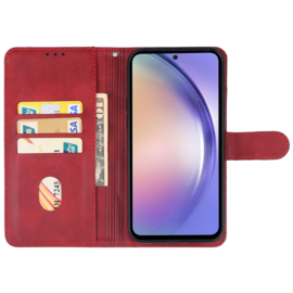 Boek Bescherm-Etui Hoes voor Samsung Galaxy A55  -  Rood