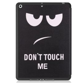 TPU Bescherm-Cover Hoes Map voor iPad 10.2  - Don't Touch Me - Zwart.  A2197 - A2198