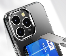 TPU Bescherm-Hoes Skin Cover met Pas-vak voor IPhone 15  - Transparant