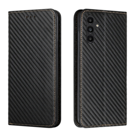 Luxe BookCover Hoes Etui voor Samsung Galaxy A24  -  Zwart-Carbon