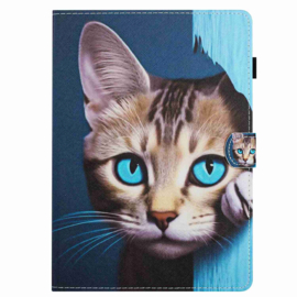 Bescherm-Etui Map Cover voor Apple iPad 10 - 11 -  A16 - 10.9 - Kat - Blauw