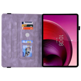 Bescherm-Etui Hoes Map voor Lenovo  M11 -  Vlinder - Paars