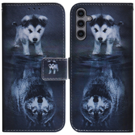 BookCover Hoes Etui voor Samsung Galaxy A24  -    Wolf