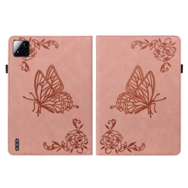 Bescherm-Etui Hoes Map voor Xiaomi Pad 7  -   Vlinders -   Roze