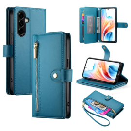 Luxe Portemonnee - Etui  Hoes Tas voor Samsung Galaxy A57   - Met Schouder - Draagkoord -  Blauw