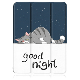 Bescherm-Cover Hoes Map voor iPad Mini 6  - Good Night Cat