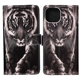 BookCover Hoes Etui voor iPhone 13 - iPhone 14    Tijger