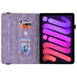Vlinder - Bescherm-Etui Map voor iPad Mini 6 - Mini 7  - Paars
