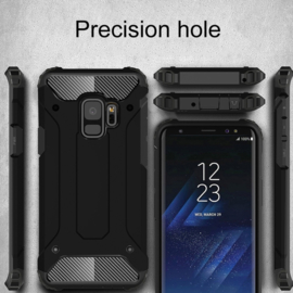 Samsung Galaxy S9 - Hybrid Tough Armor-Case Bescherm-Cover Hoes - Zwart