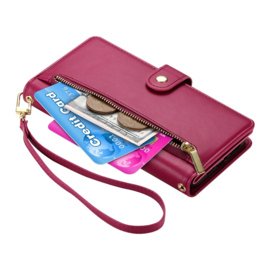 Luxe Portemonnee - Etui  Hoes Tas voor Samsung Galaxy A36  -  A56   - Met Schouder - Draagkoord -  Rood