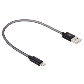 Lightning Oplader en Data USB Kabel voor iPhone 14 -    20cm   Zwart