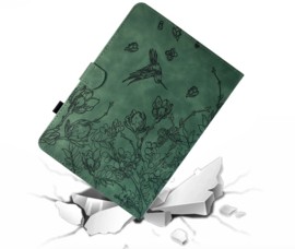 Bescherm-Etui Map Cover voor  Apple iPad 10 - 11 -  A16 - 10.9  -  Kolibrie  - Groen  - A2696