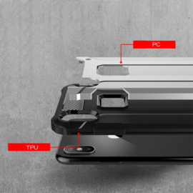 iPhone X  -  XS MAX - Hybrid Tough Armor-Case Bescherm-Cover Hoes - Zwart