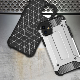 Sterke Armor-Case Bescherm-Cover Hoes voor iPhone 12 Mini -  Zilver
