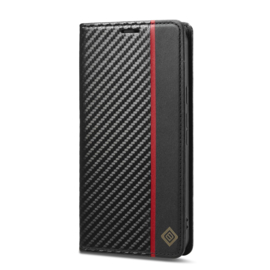 Luxe BookCover Hoes Etui voor Google  Pixel 10  -  10 PRO -   Zwart-Rood-Carbon