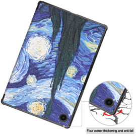Bescherm-Cover Map Hoes voor Samsung Galaxy Tab A8 10.5  - Van Gogh Sterrenhemel