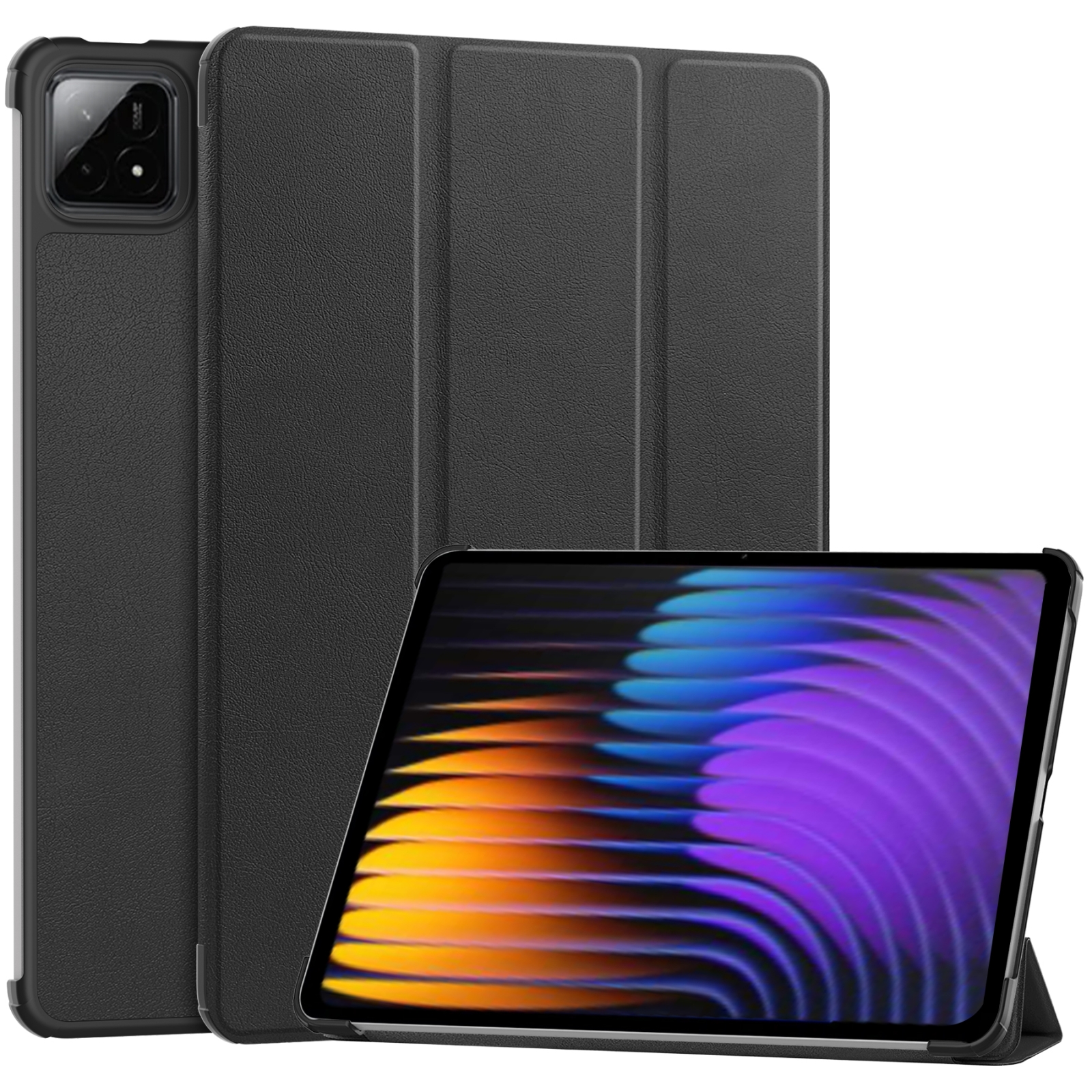 Bescherm-Cover Hoes Map voor Xiaomi Pad 7 - Pad 7 PRO  -  Zwart