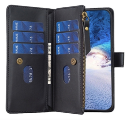 9 Pas - Portemonnee Etui Hoes voor Samsung Galaxy A34   -    Zwart