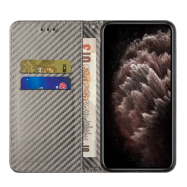 Luxe BookCover Hoes Etui voor Samsung Galaxy A14  -  Zwart-Carbon