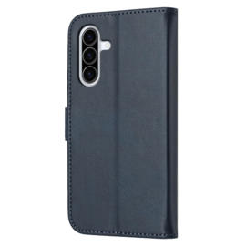 Luxe BookCover Hoes Etui voor Samsung Galaxy A56 - A36  -  Blauw  - Kat  - Reliëf