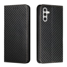 Luxe BookCover Hoes Etui voor Samsung Galaxy A15  -  Zwart-Carbon