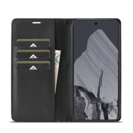 Luxe BookCover Hoes Etui voor Google  Pixel 10  -  10 PRO -   Zwart-Rood-Carbon