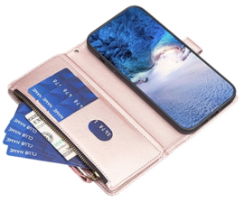 9 Pas - Portemonnee Etui Hoes voor Samsung Galaxy A24   -  A25   Roze