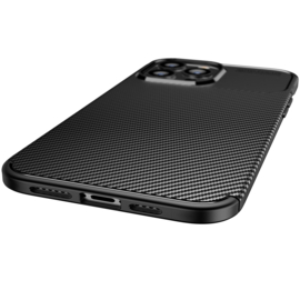 Luxe TPU Carbon  Bescherm-Hoes  voor iPhone 14 PLUS 6.7    Zwart