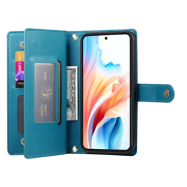 Luxe Portemonnee - Etui  Hoes Tas voor Samsung Galaxy S26   - Met Schouder - Draagkoord -  Blauw