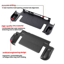 Grip TPU Bescherm-Skin Hoes Cover voor Nintendo Switch 2 - Zwart