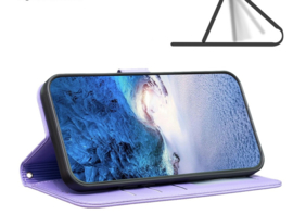 BookCover Hoes Etui voor Samsung Galaxy A55  -  Klavertje Vier - Geluk - Paars
