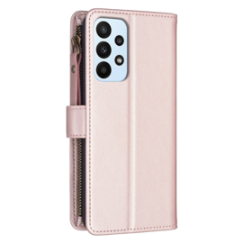9 Pas - Portemonnee Etui Hoes voor Samsung Galaxy A23  -  Roze