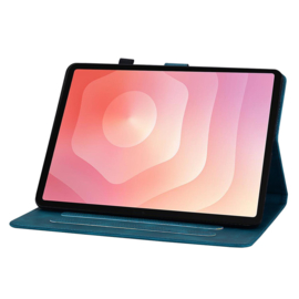 Bescherm-Etui Hoes Map voor Samsung Galaxy Tab S11 - 11"- Lelie - Blauw